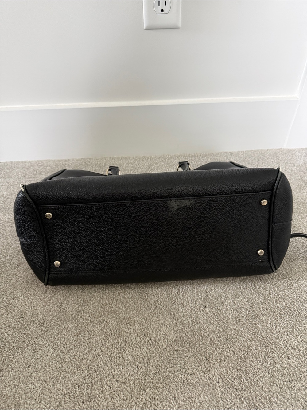 kate spade Black Pebbled Leather Satchel with Gold Hardware - Picture 6 of 6